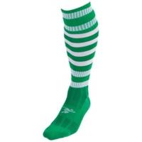 Mens Size Green White Hooped Football Socks