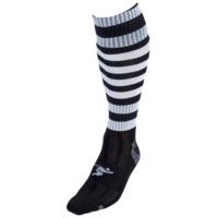 mens size black white hooped football socks