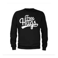 mens free hugs slogan sweatshirt black xxl