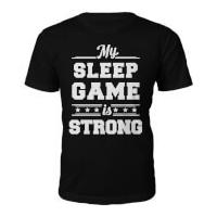mens sleep game slogan t shirt black l