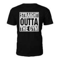 mens straight outta the gym slogan t shirt black xl