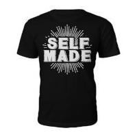 mens self made slogan t shirt black s