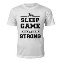 mens sleep game slogan t shirt white xl