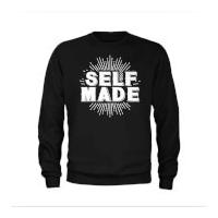 Men\'s Self Made Slogan Sweatshirt - Black - S