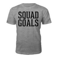 mens squad goals slogan t shirt grey l