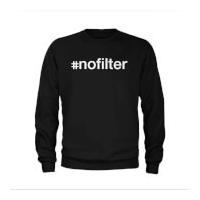 mens nofilter slogan sweatshirt black xxl