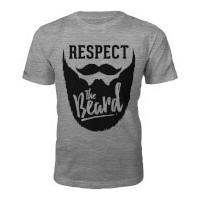 Men\'s Respect The Beard Slogan T-Shirt - Grey - S