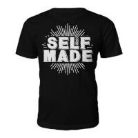 Men\'s Self Made Slogan T-Shirt - Black - L