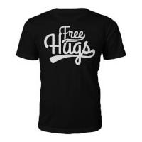 Men\'s Free Hugs Slogan T-Shirt - Black - M