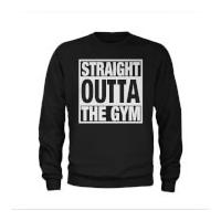 mens straight outta the gym slogan sweatshirt black m