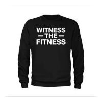 mens witness the fitness slogan sweatshirt black l