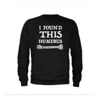 mens humerus slogan sweatshirt black xl