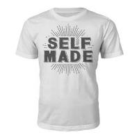 Men\'s Self Made Slogan T-Shirt - White - L