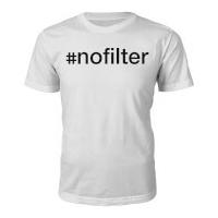 Men\'s #Nofilter Slogan T-Shirt - White - M