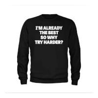 mens the best slogan sweatshirt black s