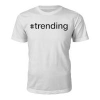 Men\'s #Trending Slogan T-Shirt - White - L