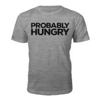 Men\'s Probably Hungry Slogan T-Shirt - Grey - S