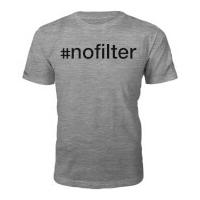 Men\'s #Nofilter Slogan T-Shirt - Grey - S