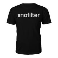 Men\'s #Nofilter Slogan T-Shirt - Black - M