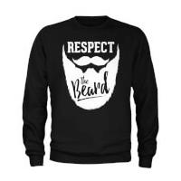 Men\'s Respect The Beard Slogan Sweatshirt - Black - L