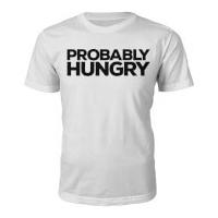 mens probably hungry slogan t shirt white xl