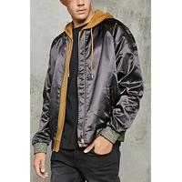Metallic Satin Bomber Jacket