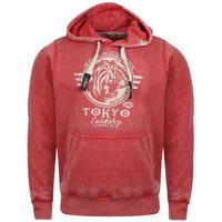 Men\'s textured crack print red hoodie - Tokyo Laundry