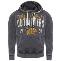 mens cracked print design navy hoodie tokyo laundry