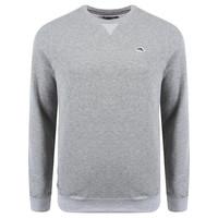 mens basic grey cotton blend sweat shirt le shark