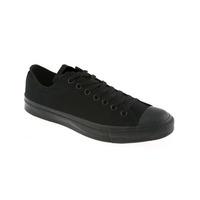 Mens Taylor Low Top Lace Up Canvas Trainers in Black