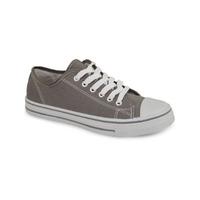 Mens Taylor Low Top Lace Up Canvas Trainers in Grey