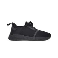 mens alec lace up mesh fashion trainers in all black