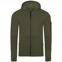 Mens Todd Qutory Panel Hoodie with Pocket Sleeve in Khaki