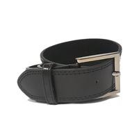 Mens Wilson Square Buckle Leather Belt in Black