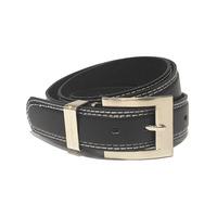 Mens Spencer Contrast Stitch Leather Belt in Black