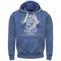 mens textured crack ocean blue hoodie tokyo laundry