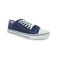 Mens Taylor Low Top Lace Up Canvas Trainers in Navy