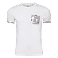 mens calvin camouflage pocket detail t shirt in white