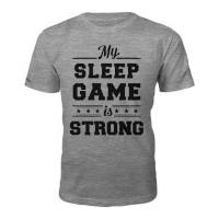 Men\'s Sleep Game Slogan T-Shirt - Grey - XL