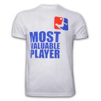 Mens Most Valuable Player Basic T and White 100% cotton