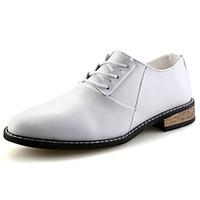 Men\'s Oxfords Spring Fall Comfort PU Wedding Office Career Casual Party Evening Flat Heel White Black Red