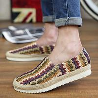 Men\'s Loafers Slip-Ons Spring Summer Comfort Moccasin Light Soles Customized Materials Outdoor Office Career Casual Flat HeelBeige