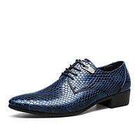 Men\'s Shoes Casual/Party/Office Snake Print Fashion PU Leather Shoes Black/Bule