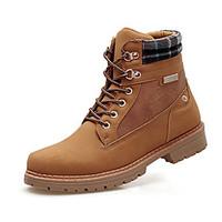 mens boots spring fall comfort pu outdoor flat heel lace up brown