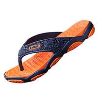 Men\'s Slippers Flip-Flops Summer Flip Flops PU Casual Flat Heel Green / Gray / Black and Red / Orange Water Shoes