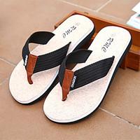 mens slippers flip flops comfort fabric outdoor casual flat heel blue  ...