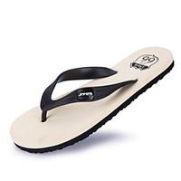 Men\'s Slippers Flip-Flops Summer Comfort PU Outdoor Casual Flat Heel Black Green Red Walking
