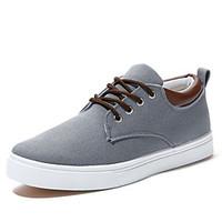 Men\'s Spring Summer Fall Winter Comfort Canvas Office Career Casual Flat Heel Lace-up Blue Gray Beige