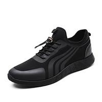 Men\'s Sneakers Spring Fall PU Casual Flat Heel Lace-up White Black Walking