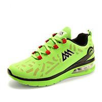 Men\'s Comfort Air Cushion Tulle Outdoor Athletic Flat Heel Lace-up Running Shoes